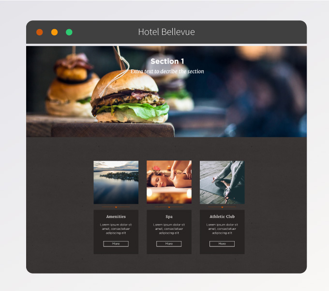 TheHotelBellevue.com - Home page secondary navigation.