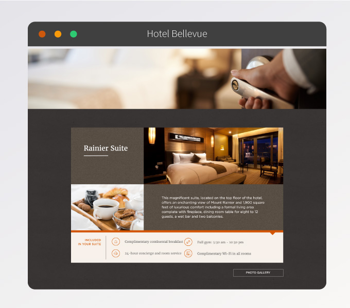 TheHotelBellevue.com - Page content design.